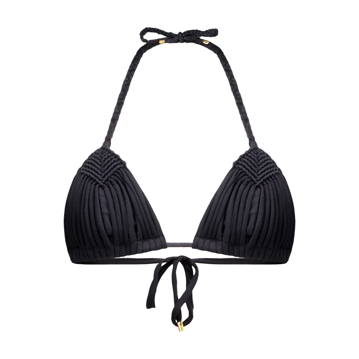Bahia Macramé Satin Triangle Bikini Top