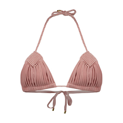 Bahia Macramé Satin Triangle Bikini Top