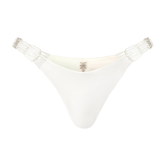 Sirena Satin Bikini Bottom With Macramé Side Straps