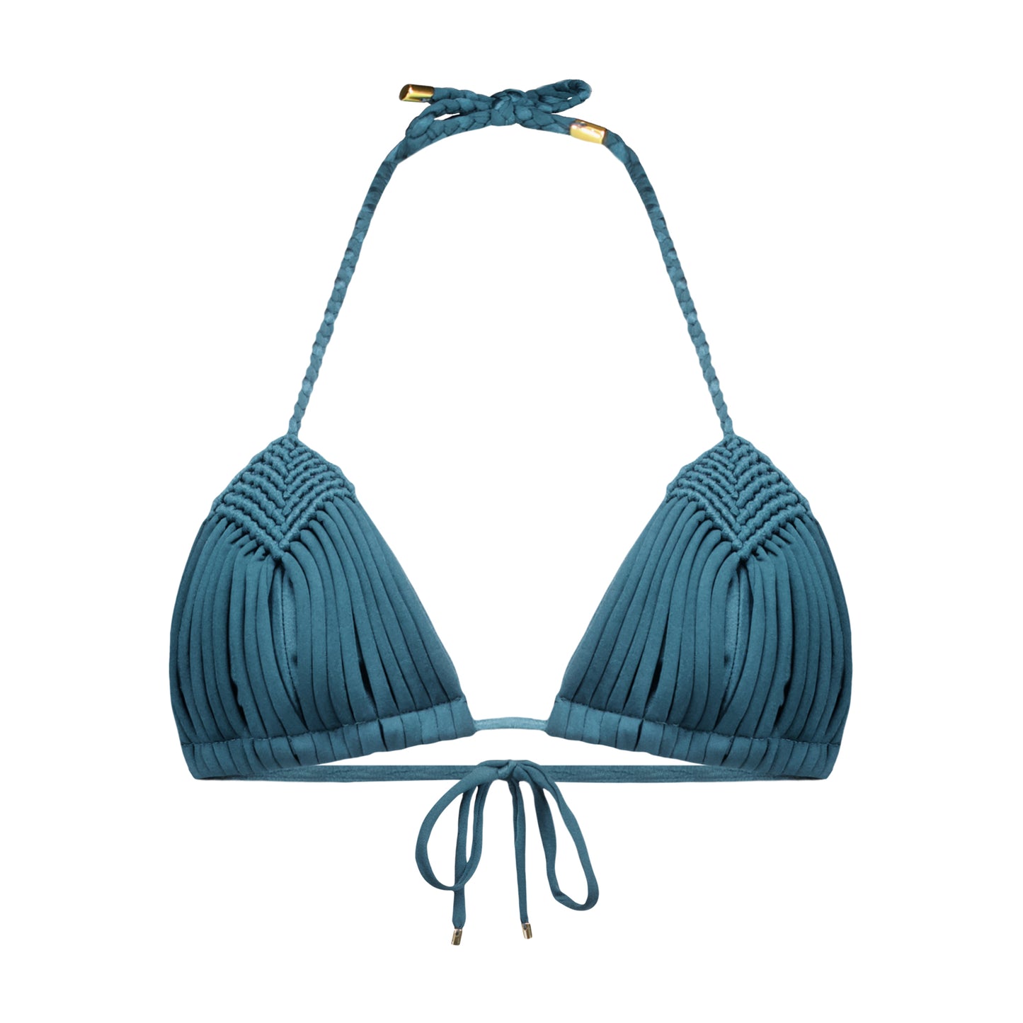 Bahia Macramé Satin Triangle Bikini Top