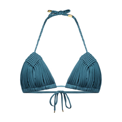 Bahia Macramé Satin Triangle Bikini Top
