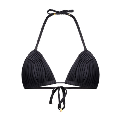 Bahia Macramé Satin Triangle Bikini Top