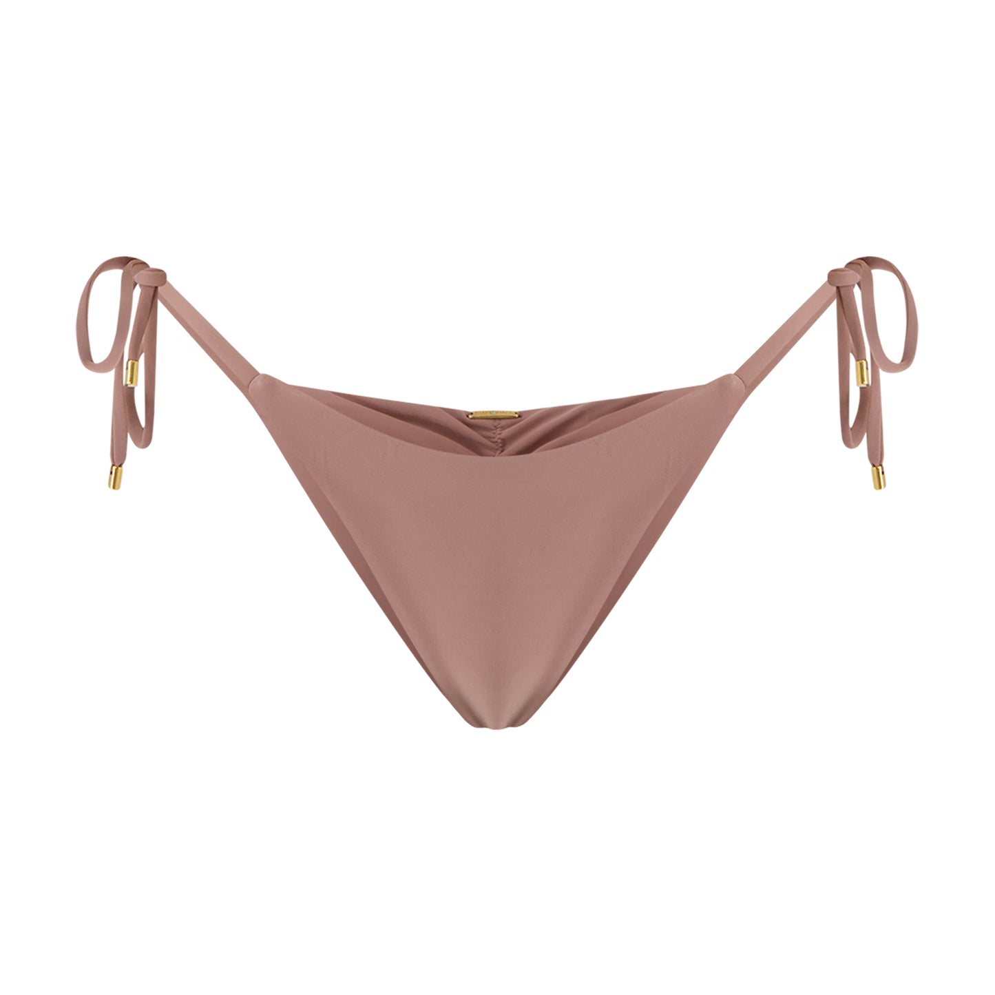 Cariño Side Tie Ruched Satin Bikini Bottom