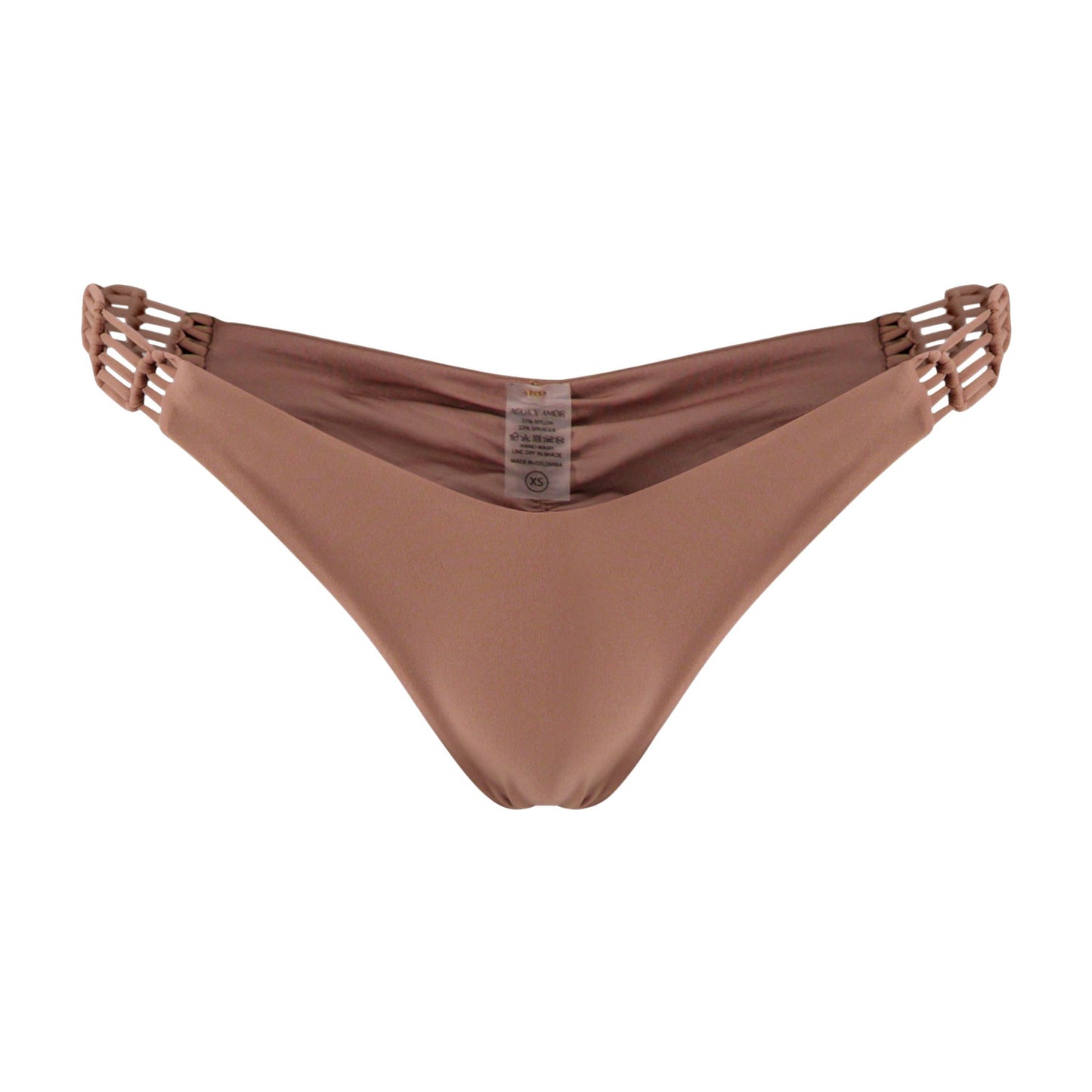 Sirena Satin Bikini Bottom With Macramé Side Straps