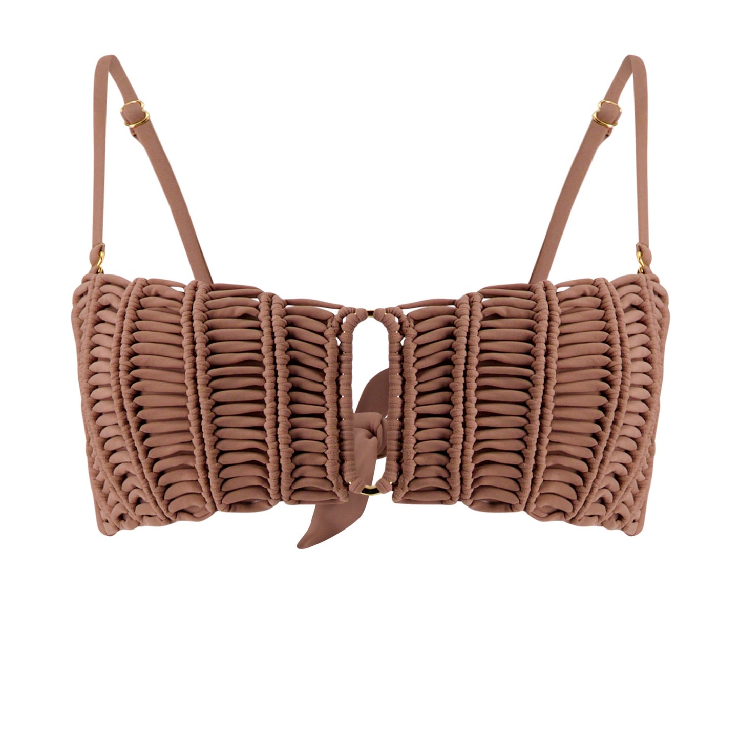 Sirena Macramé Satin Bandeau Top