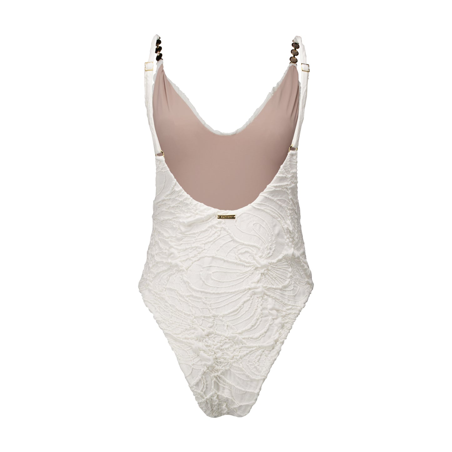 Lily White Textured Floral One-Piece Swimsuit