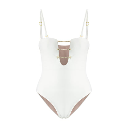 Luxe Bossa White One-Piece Swimsuit