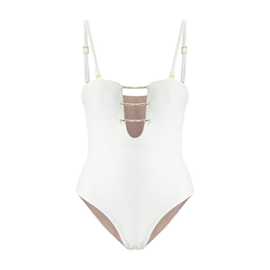 Luxe Bossa White One-Piece Swimsuit