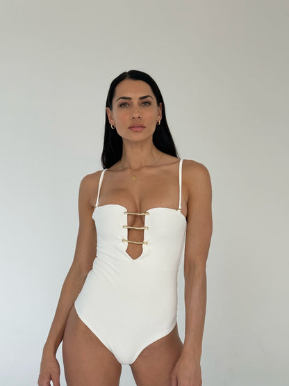 Luxe Bossa White One-Piece Swimsuit